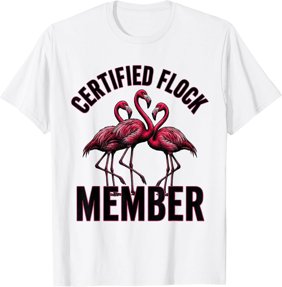 Men's Certified Flock Member Flamingo Lover Summer Vacation T-Shirt - White