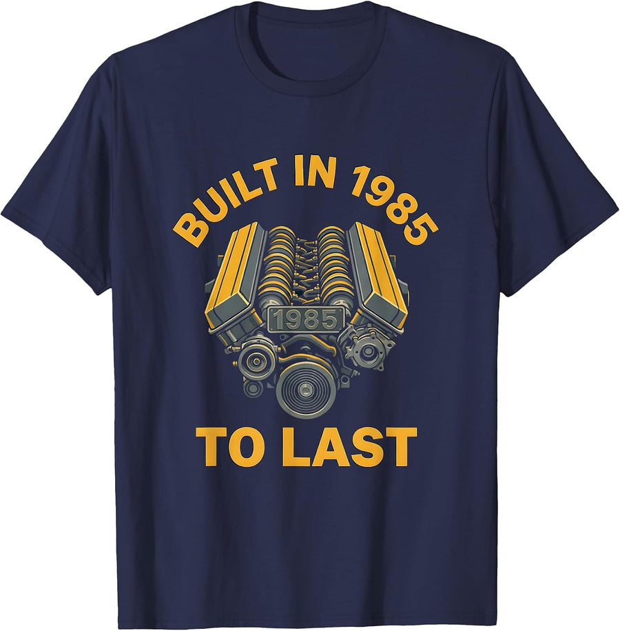 Built in 1985 to Last Vintage Birthday Design T-Shirt - Navy Blue
