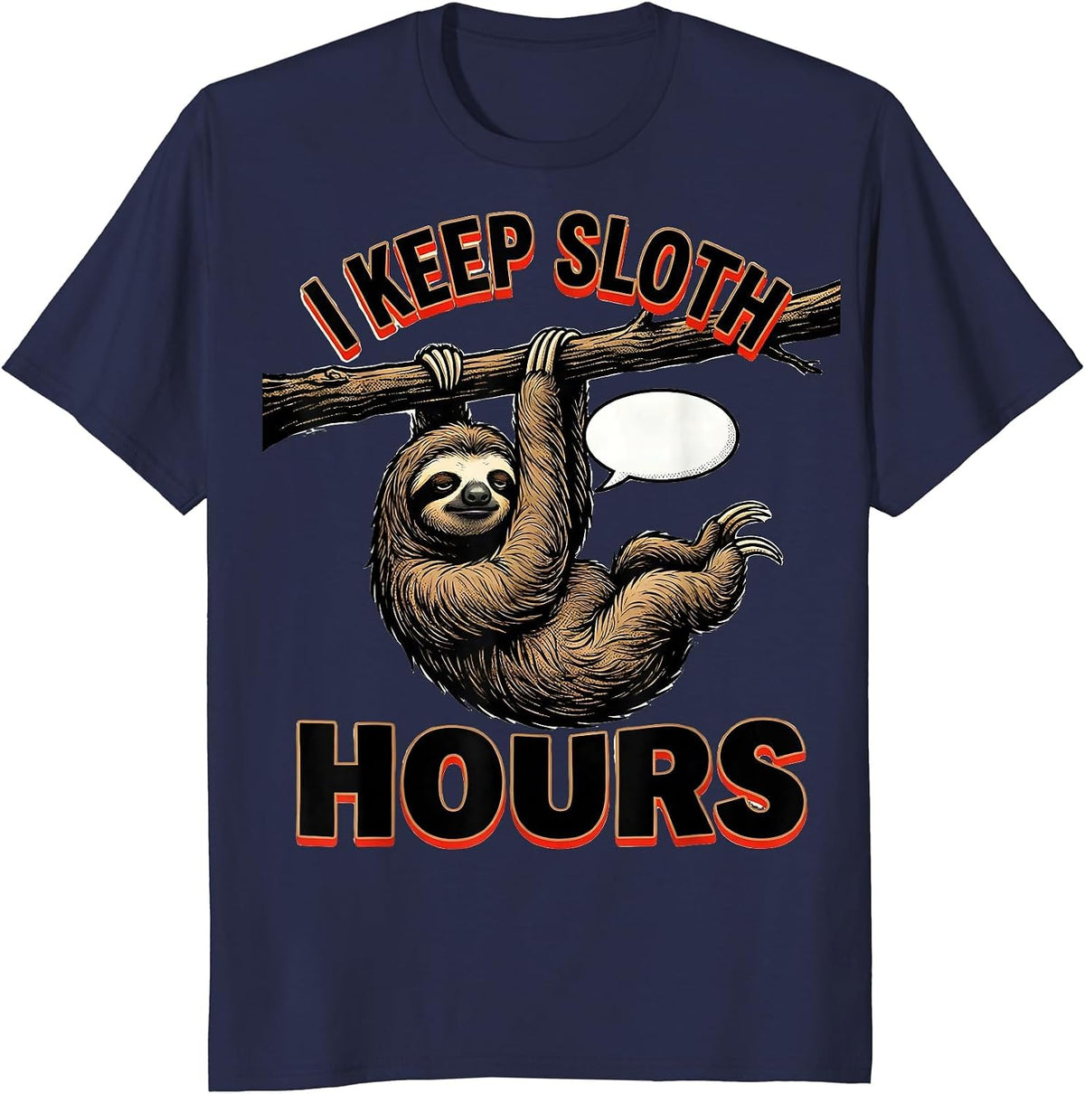 Men's I Keep Sloth Hours Funny Sloth Lover Humor Gift T-Shirt - Navy Blue