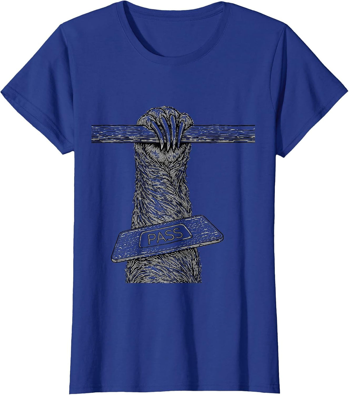 Women's Pass Funny Sloth Lover Humor Animal Affinity Gift T-Shirt - Royal Blue