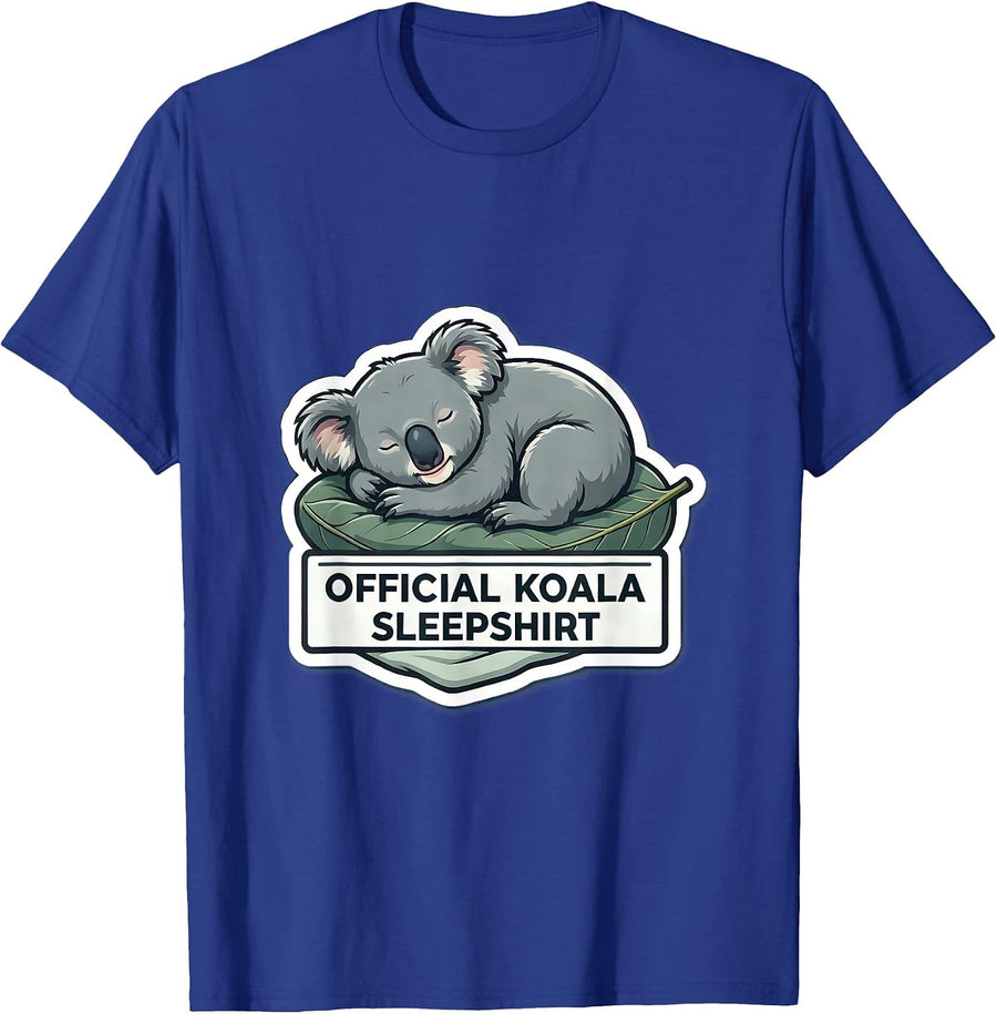 Official Koala Sleepshirt Cute Animal Lover Pyjamas T-Shirt - Royal Blue