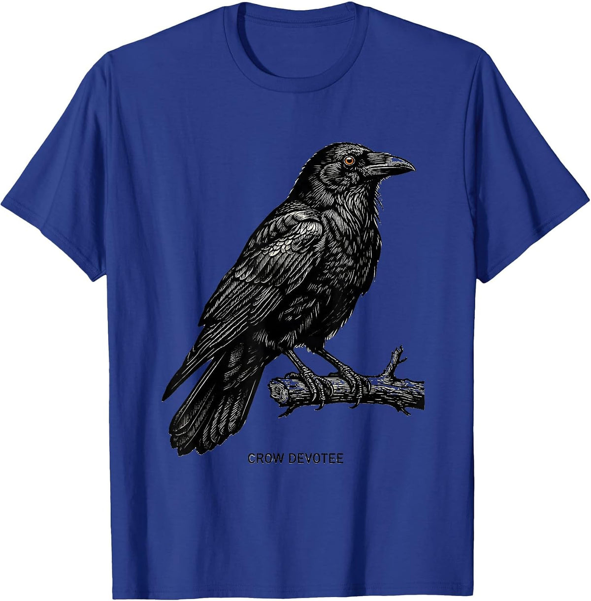 Crow Devotee Gothic Nature Bird Enthusiast Dark Humor T-Shirt - Royal Blue