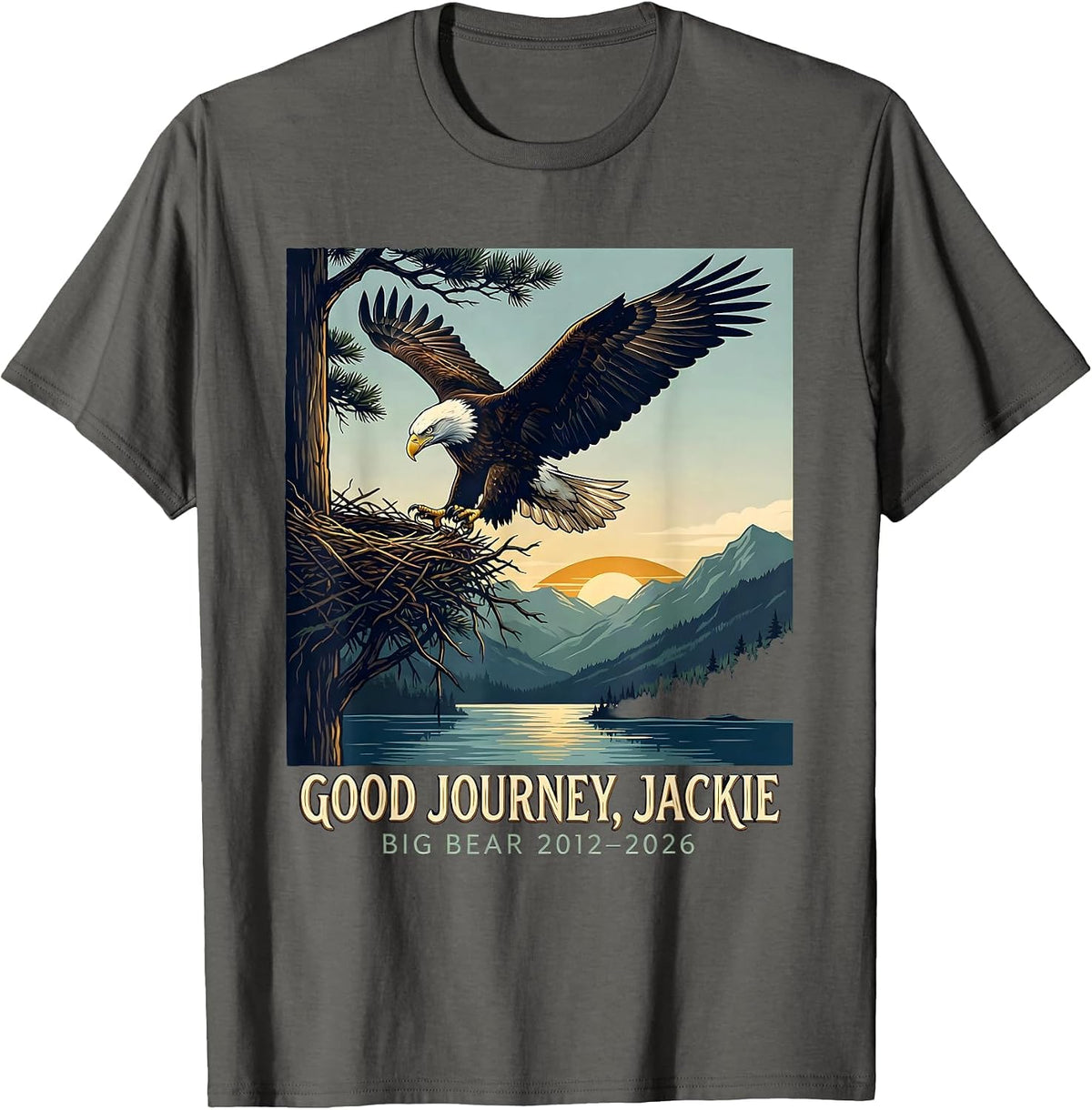Men's Good Journey, Jackie — Big Bear 2012–2026 Memorial Tribute T-Shirt - Asphalt Grey