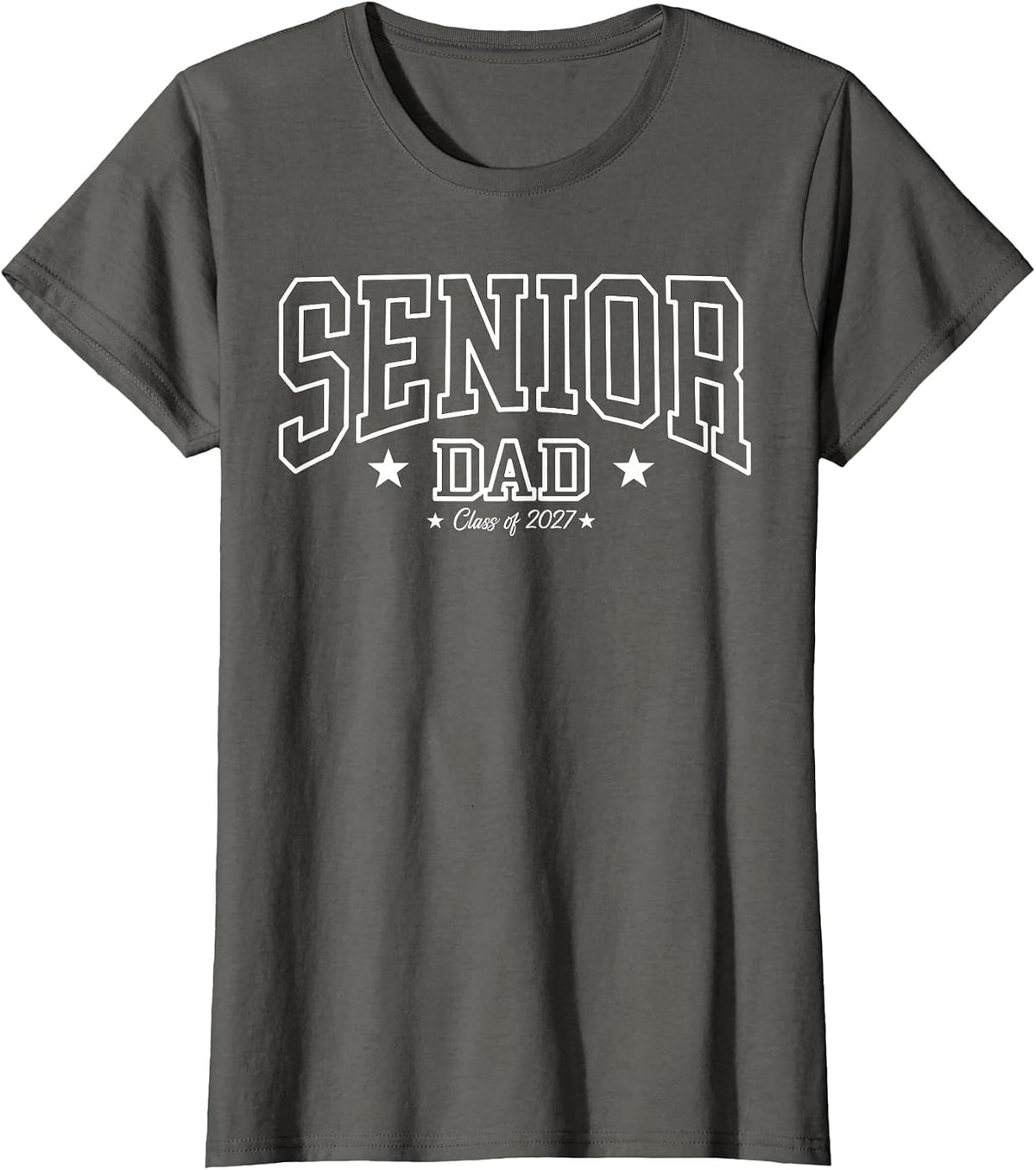 Senior Dad Class of 2027 Striped Graduate Father Graduation T-Shirt - Asphalt Grey