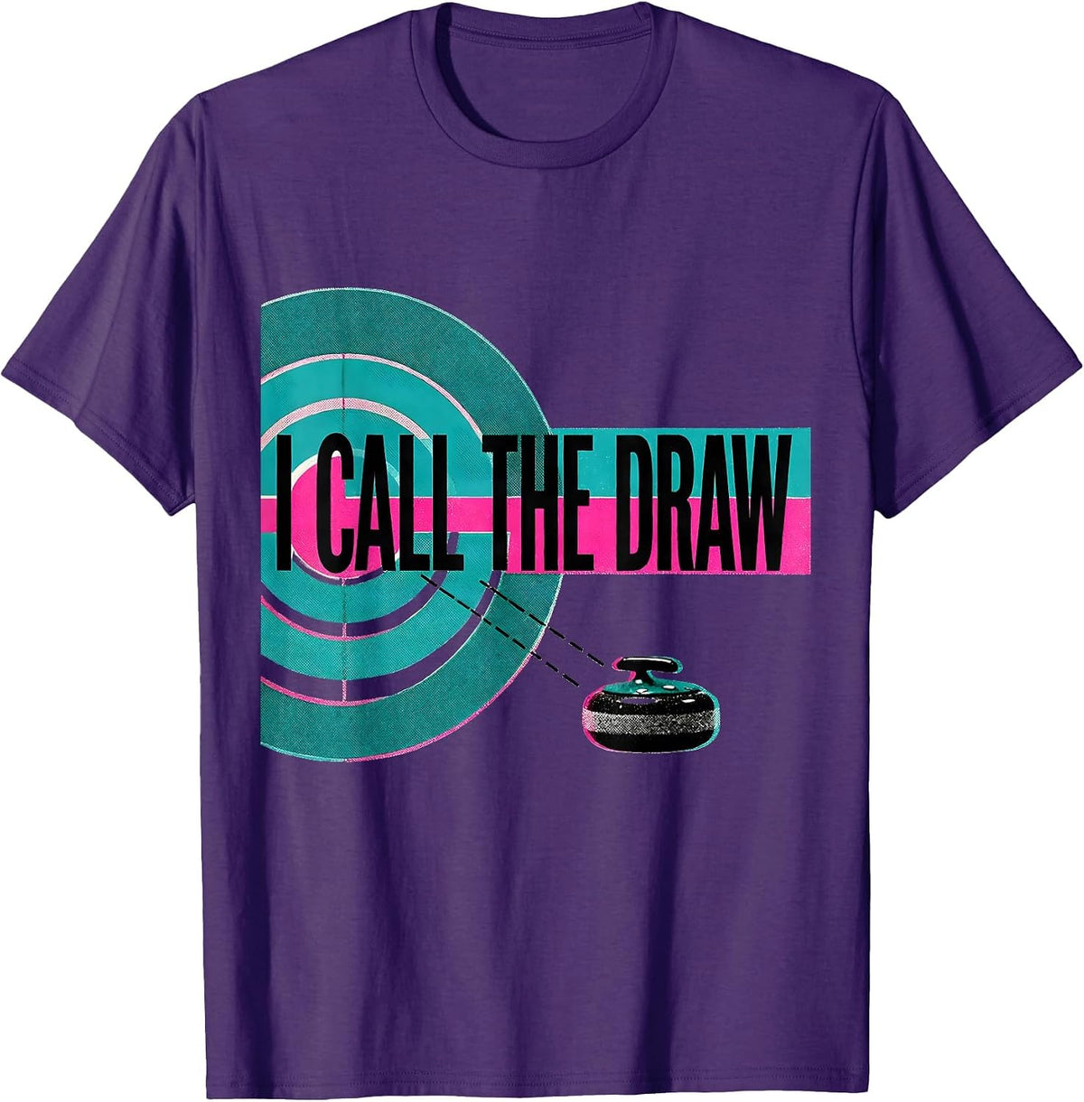 I Call The Draw Funny Curling Sport Curler Vintage T-Shirt - Purple