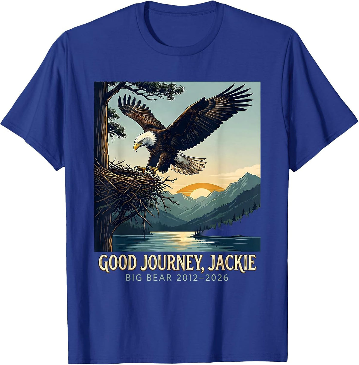 Men's Good Journey, Jackie — Big Bear 2012–2026 Memorial Tribute T-Shirt - Royal Blue