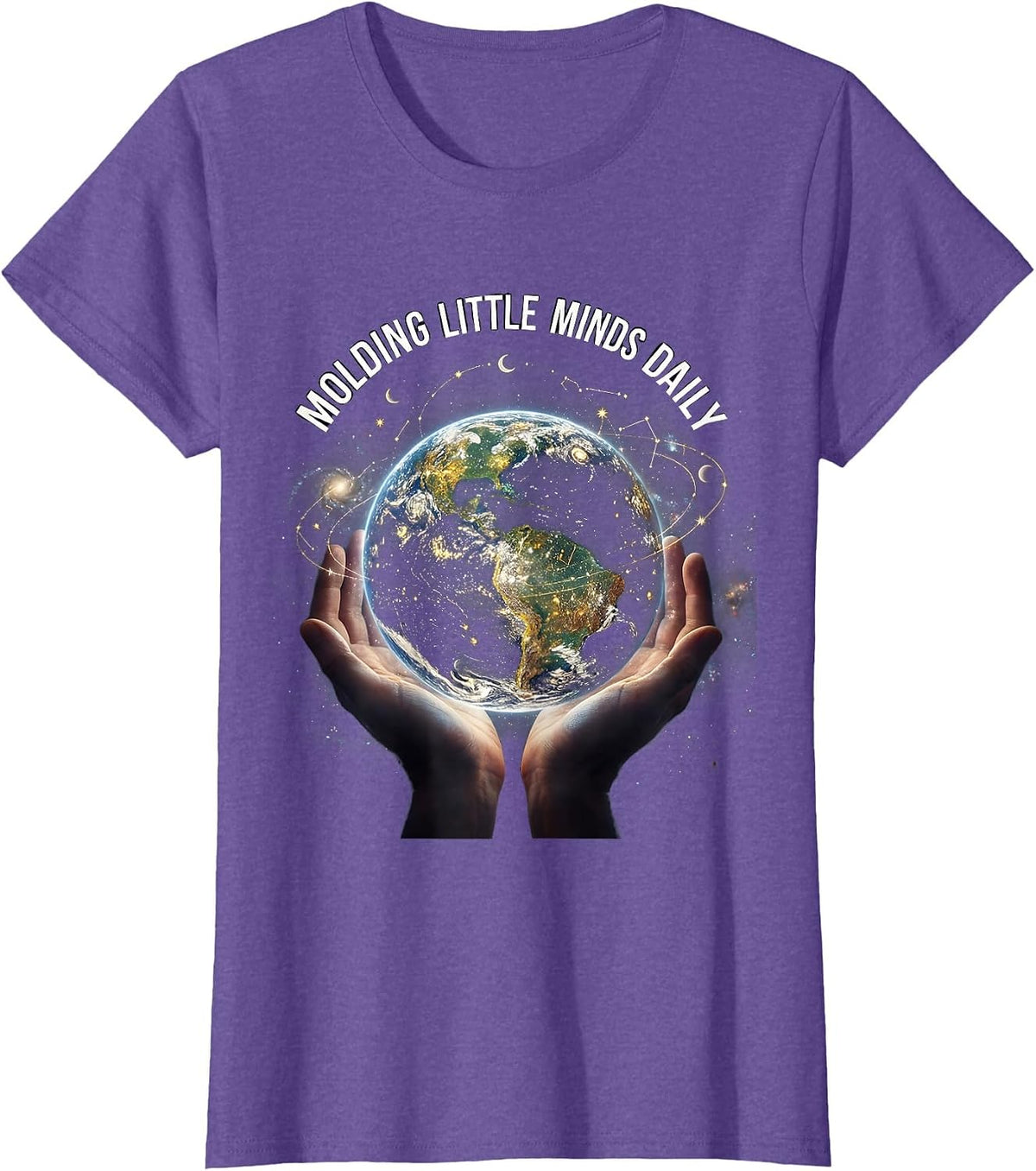 Molding Little Minds Daily Preschool Teacher T-Shirt - Purple Heather