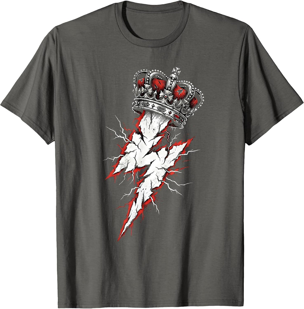 Men's Chaos Coordinator Crown Lightning Bolt Graphic T-Shirt - Asphalt Grey