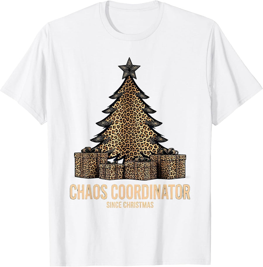 Men's Chaos Coordinator Since Christmas Family Design T-Shirt - White