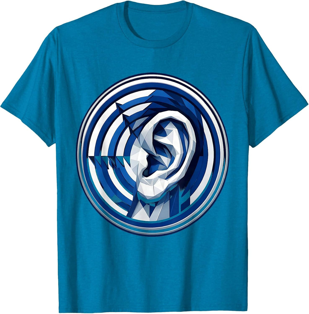 Speech Pathologist Ear Sound Waves Illustration T-Shirt - Sapphire Blue