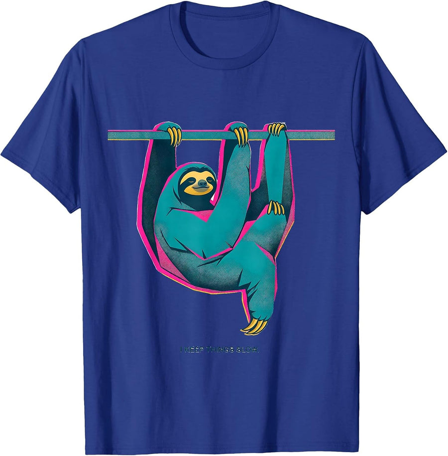 I Keep Things Slow Funny Sloth Humor Gift for Sloth Lovers T-Shirt - Royal Blue