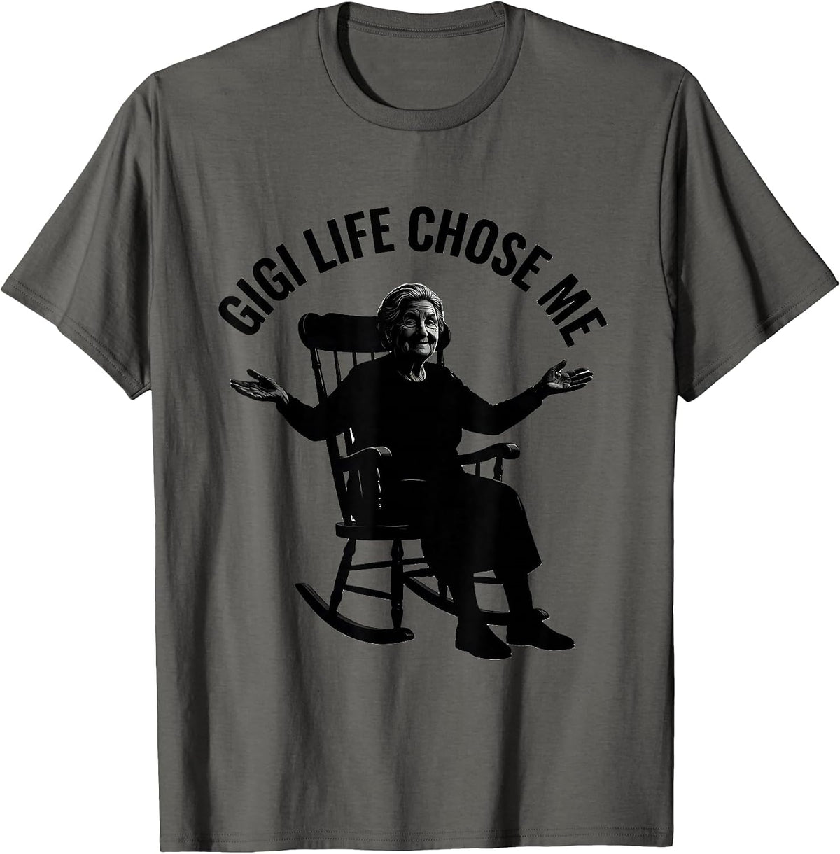 Men's Gigi Life Chose Me Grandma Design T-Shirt - Asphalt Grey