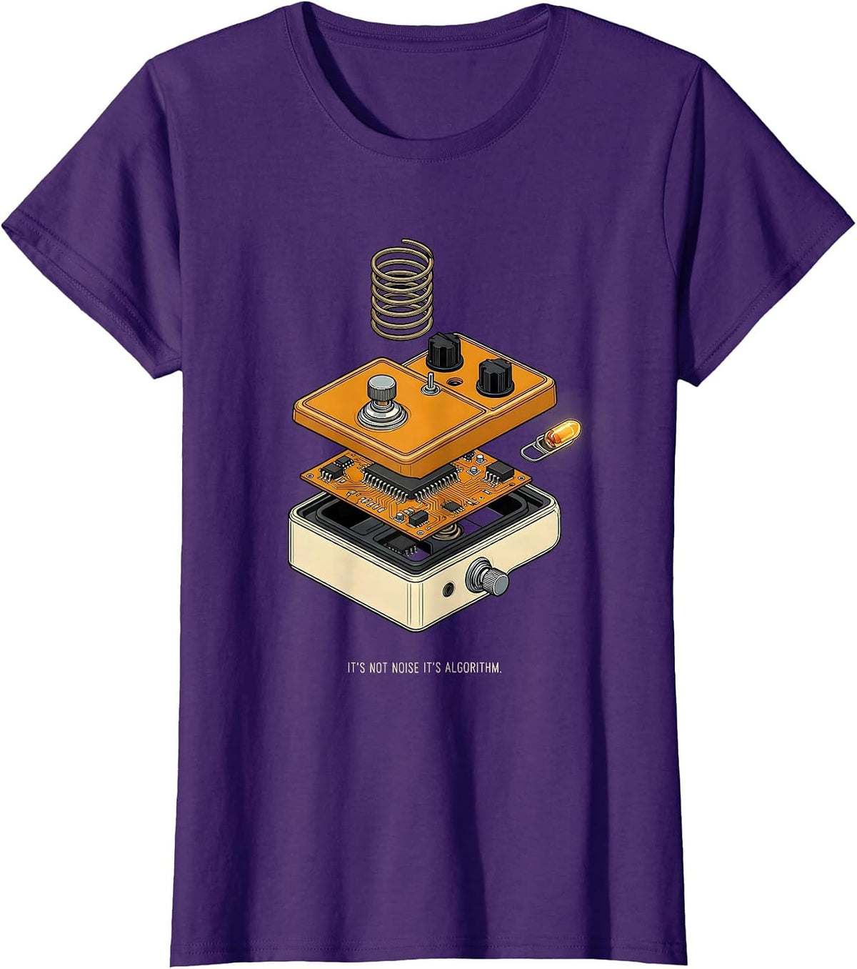 Women's Its Not Noise Its Algorithm Funny Heavy Metal Metalhead T-Shirt - Purple