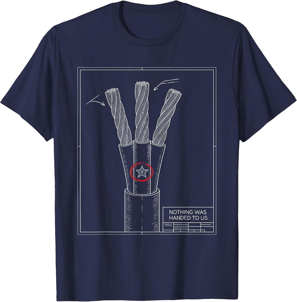 Men's Nothing Was Handed To Us Union Strong Labor Day Skilled T-Shirt - Navy Blue