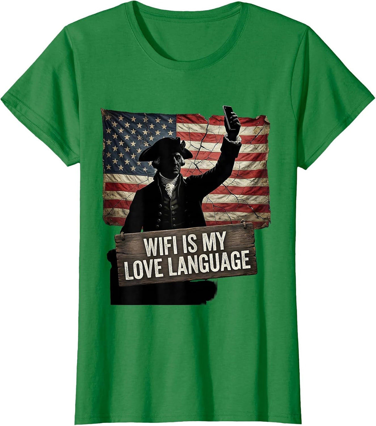 Women's WiFi Is My Love Language Funny Tech Design T-Shirt - Kelly Green