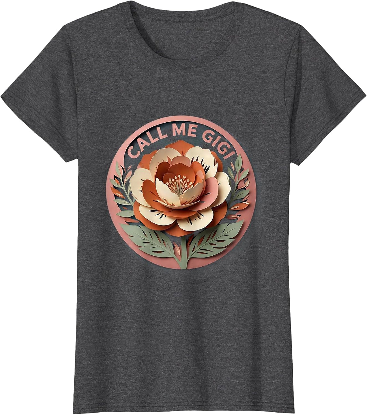 Women's Call Me Gigi Proud Grandparent Design T-Shirt - Dark Heather Grey