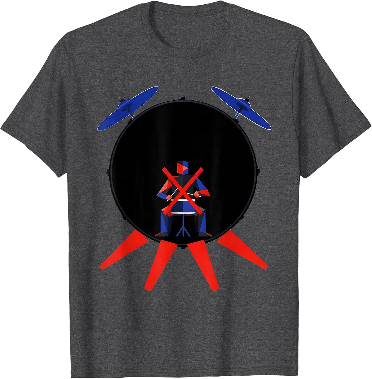 Bauhaus Drummer Humor Percussionist Gift T-Shirt - Dark Heather Grey