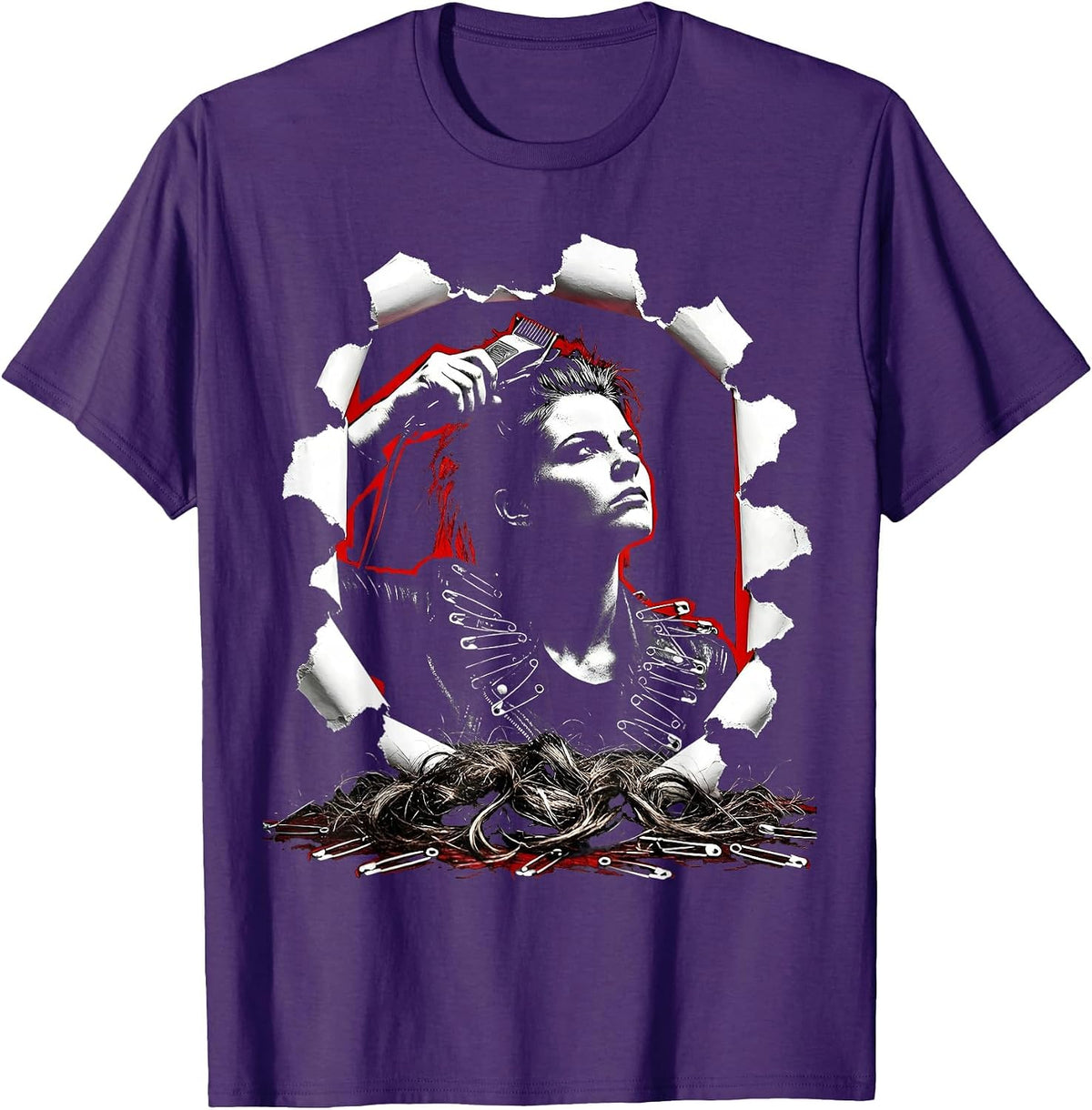 Bold Head Shave Graphic Tee for the Fearless T-Shirt - Purple