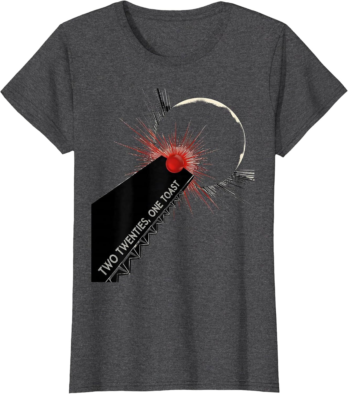 Women's Two Twenties, One Toast Roaring 1920s Art Deco Party T-Shirt - Dark Heather Grey