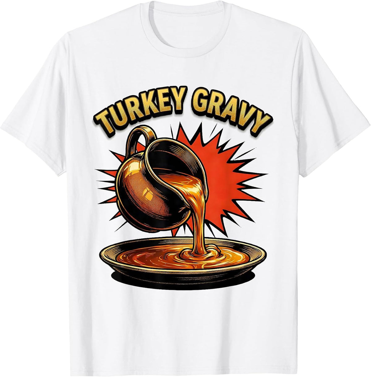 Men's Turkey Gravy Bootleg 90's Rap Rock Vintage Funny T-Shirt - White