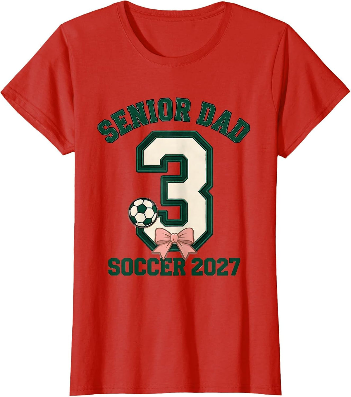 Senior Dad 2027 Soccer Class Of 2027 Graduation Senior Night T-Shirt - Red