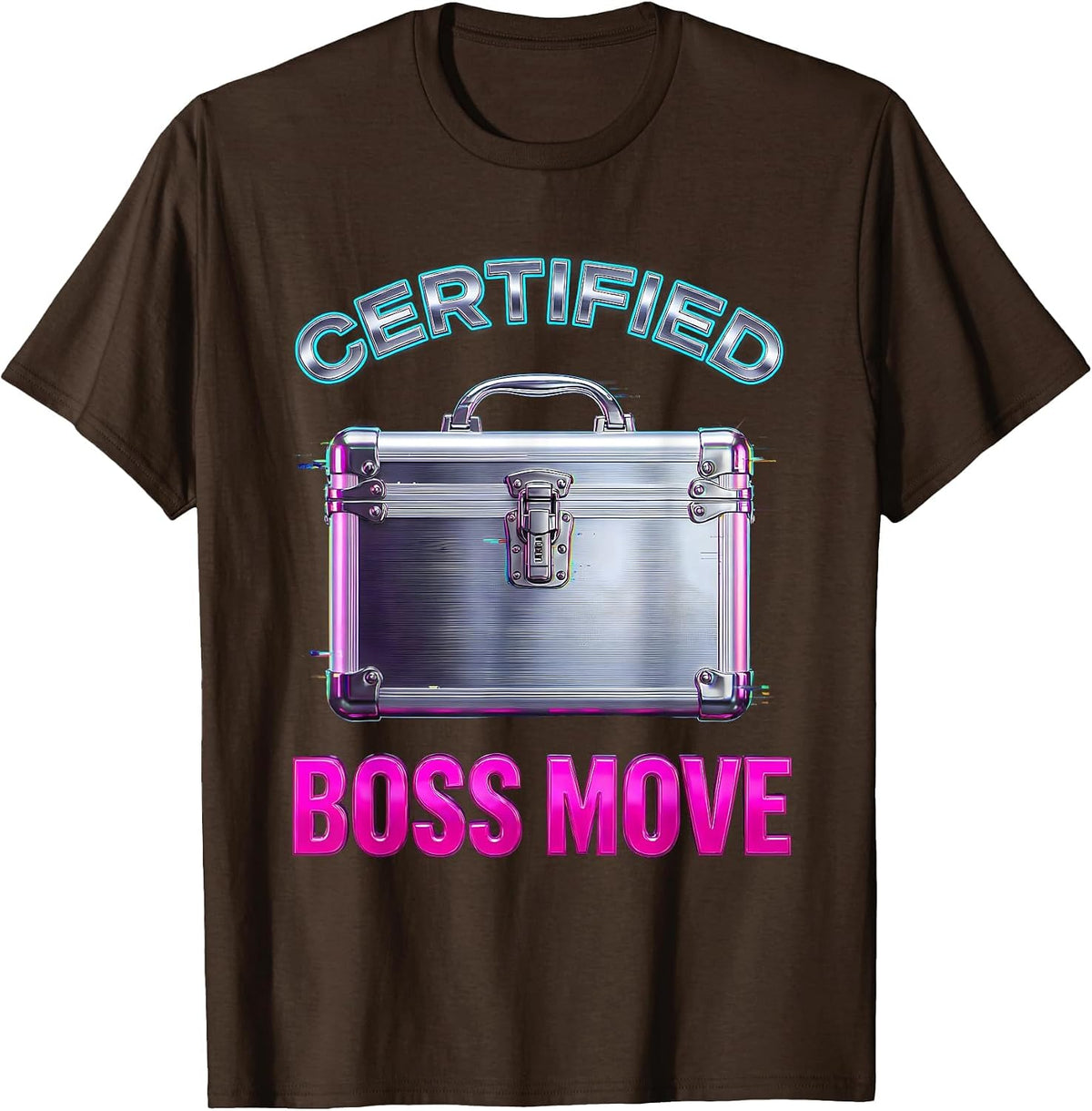 Men's Certified Boss Move Confident Leader Design T-Shirt - Brown