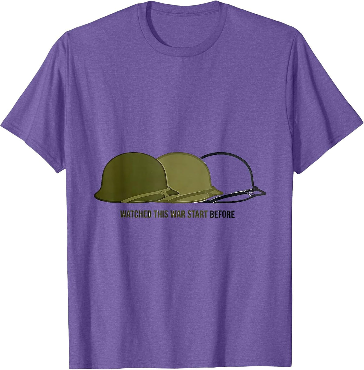Men's Watched This War Start Before Funny History Buff WW1 Teacher T-Shirt - Purple Heather