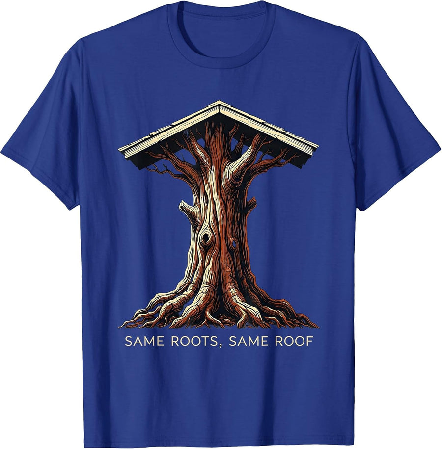 Same Roots, Same Roof Family Reunion Matching Group T-Shirt - Royal Blue