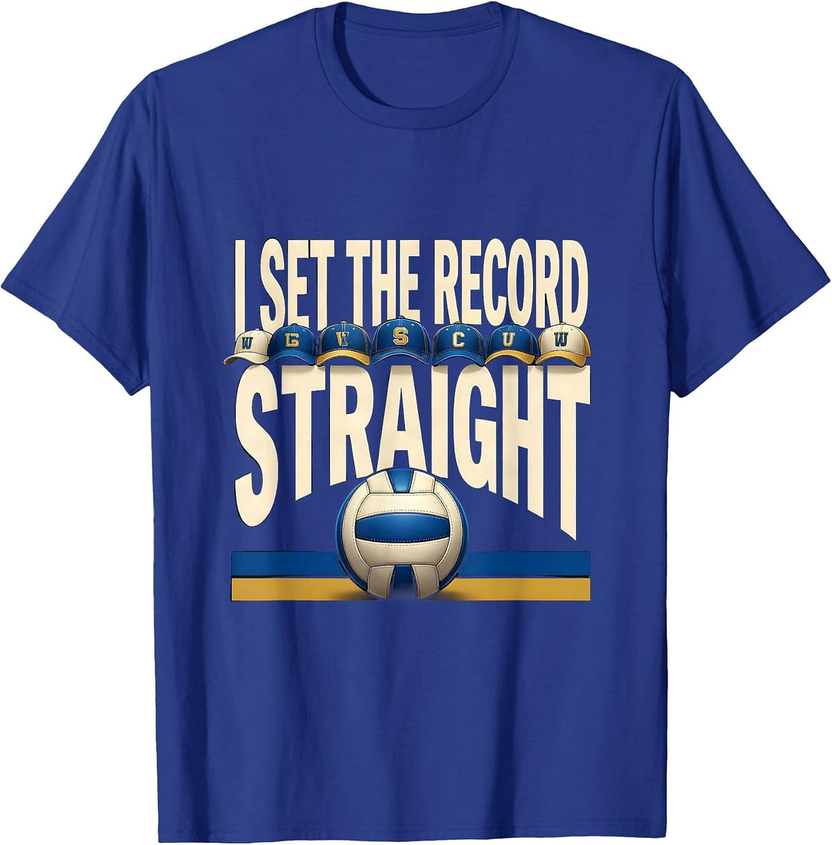 I Set The Record Straight Funny Volleyball Player Teen Girls T-Shirt - Royal Blue