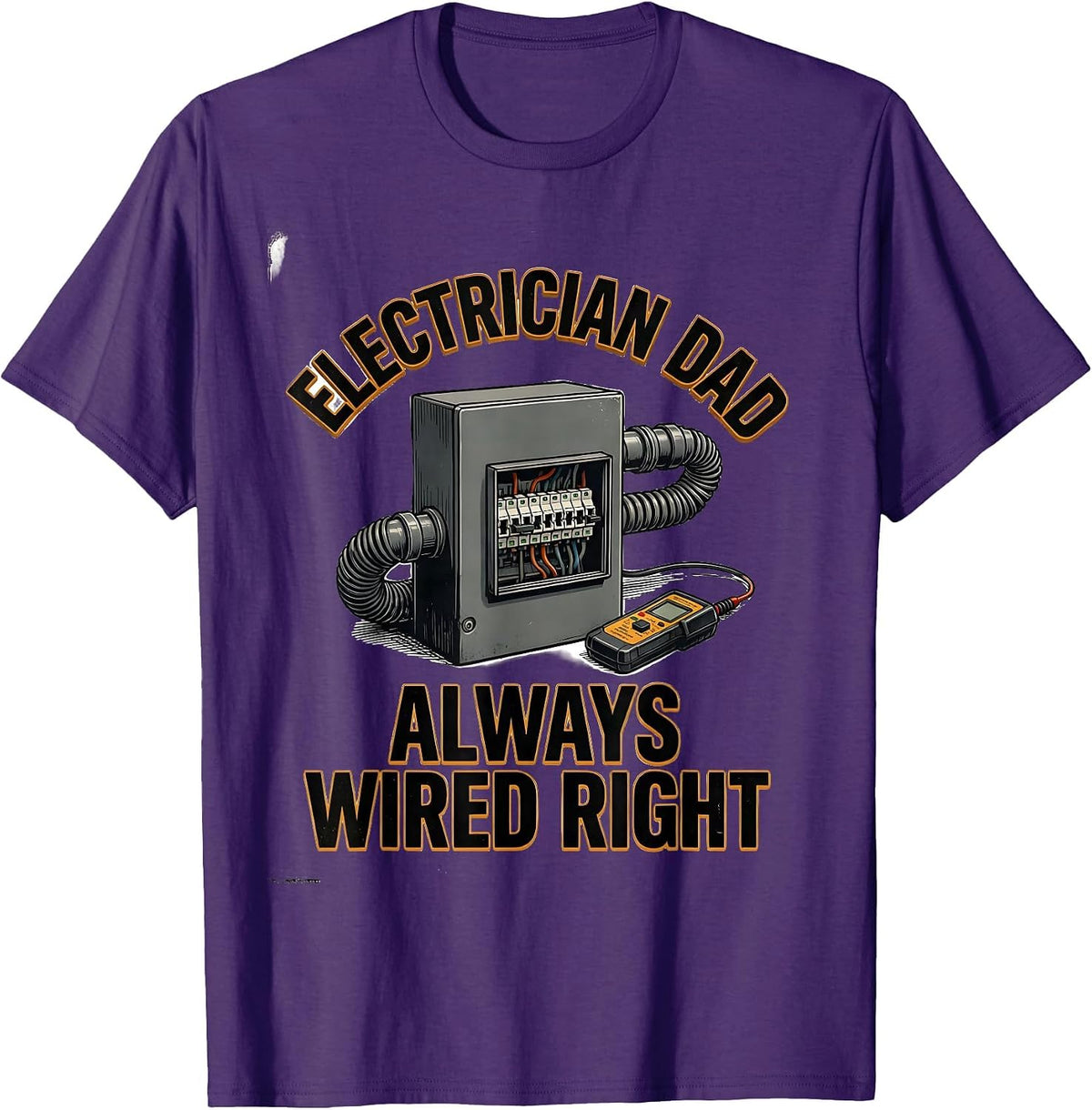 Electrician Dad Always Wired Right Funny Skilled Trades T-Shirt - Purple