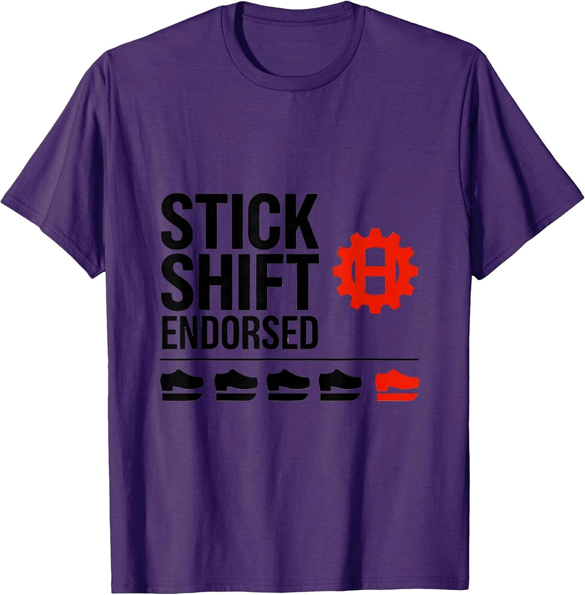 Stick Shift Endorsed Swiss International Car Guy Mechanic T-Shirt - Purple