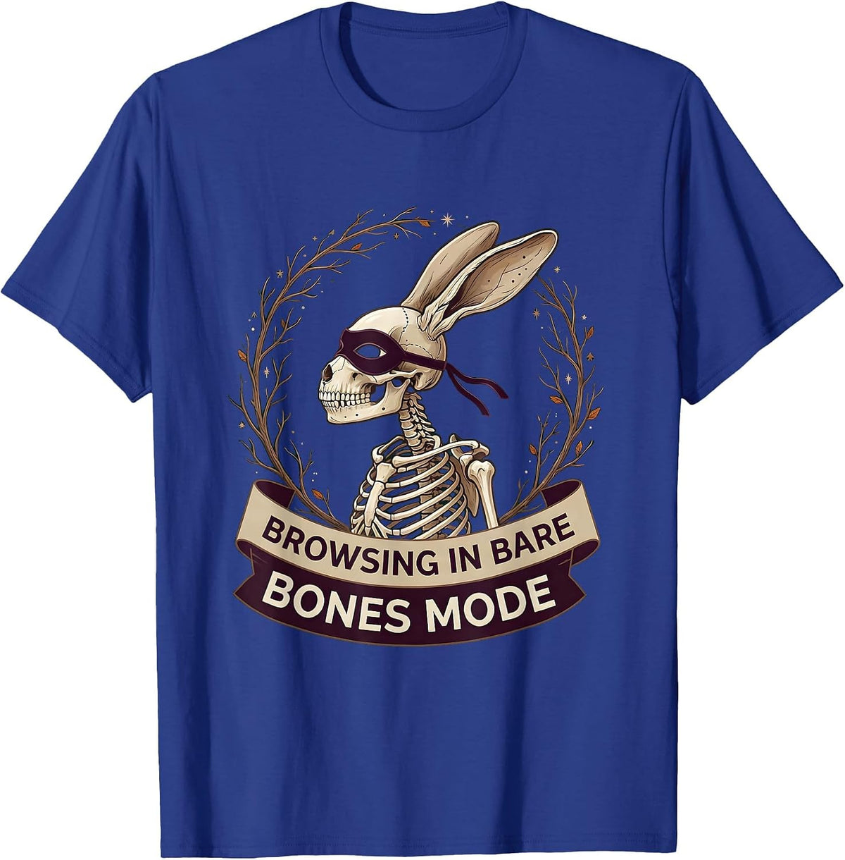 Browsing In Bare Bones Mode Halloween Skeleton T-Shirt - Royal Blue