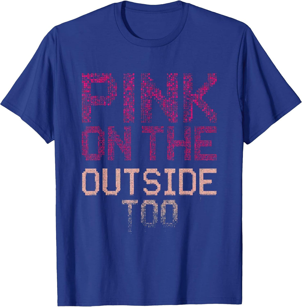 Men's Pink on the Outside Too Flamingo Design T-Shirt - Royal Blue