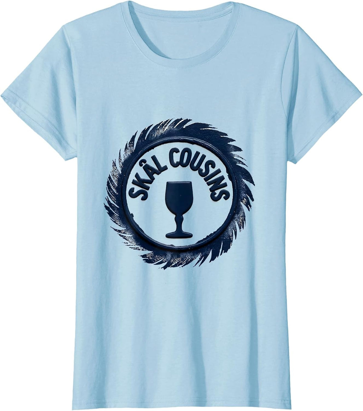 Skål Cousins Rubber Stamp Irish Nordic Viking Heritage Pride T-Shirt - Baby Blue