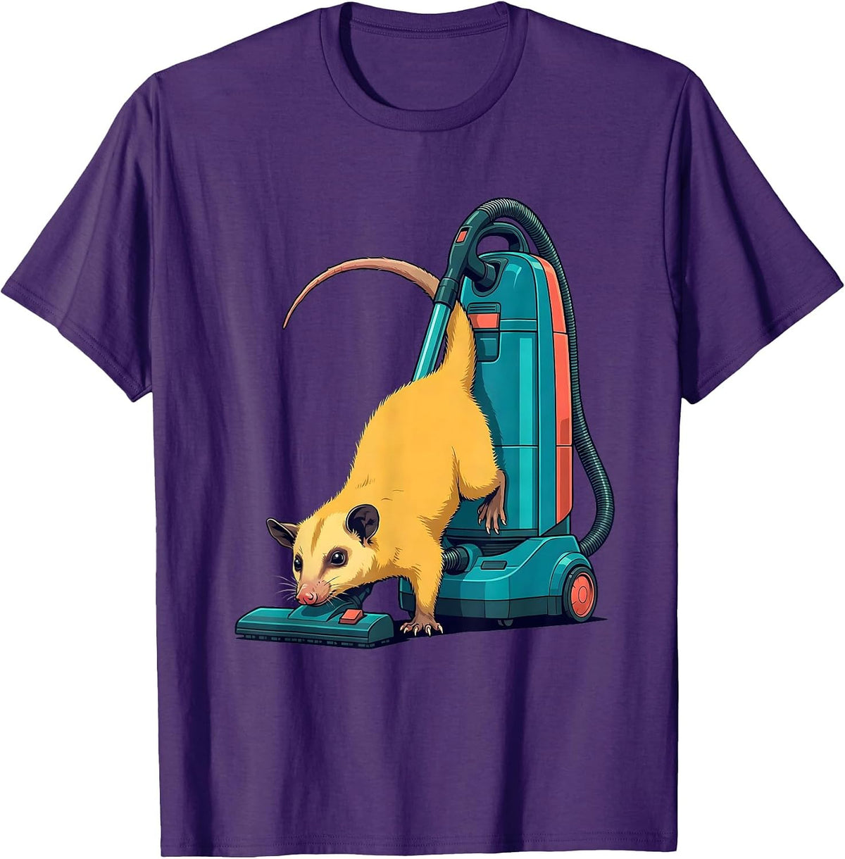 Limp Opossum Vacuum Flat Vector Deadpan Humor T-Shirt - Purple