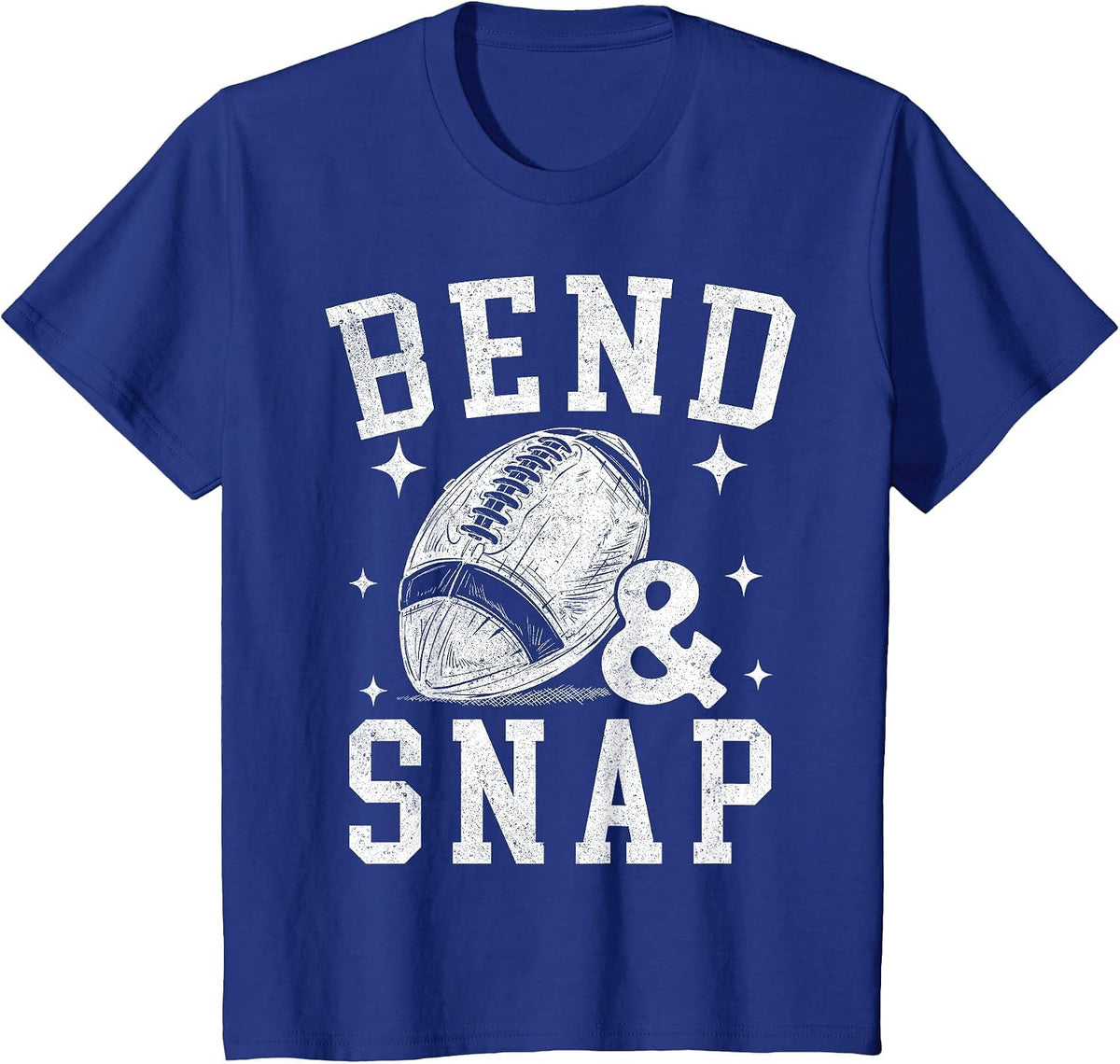 Vintage Game Day Funny Football Touchdown Bend and Snap Boys T-Shirt - Royal Blue