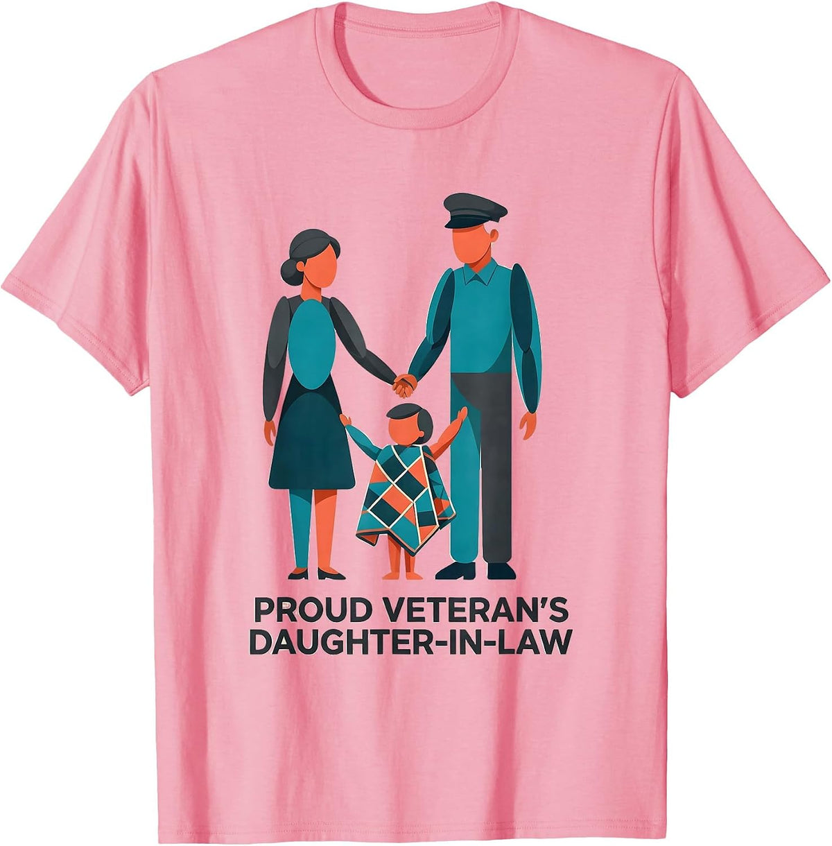 Men's Proud Veteran's Daughter-In-Law Sentimental Patriotic Pride T-Shirt - Pink