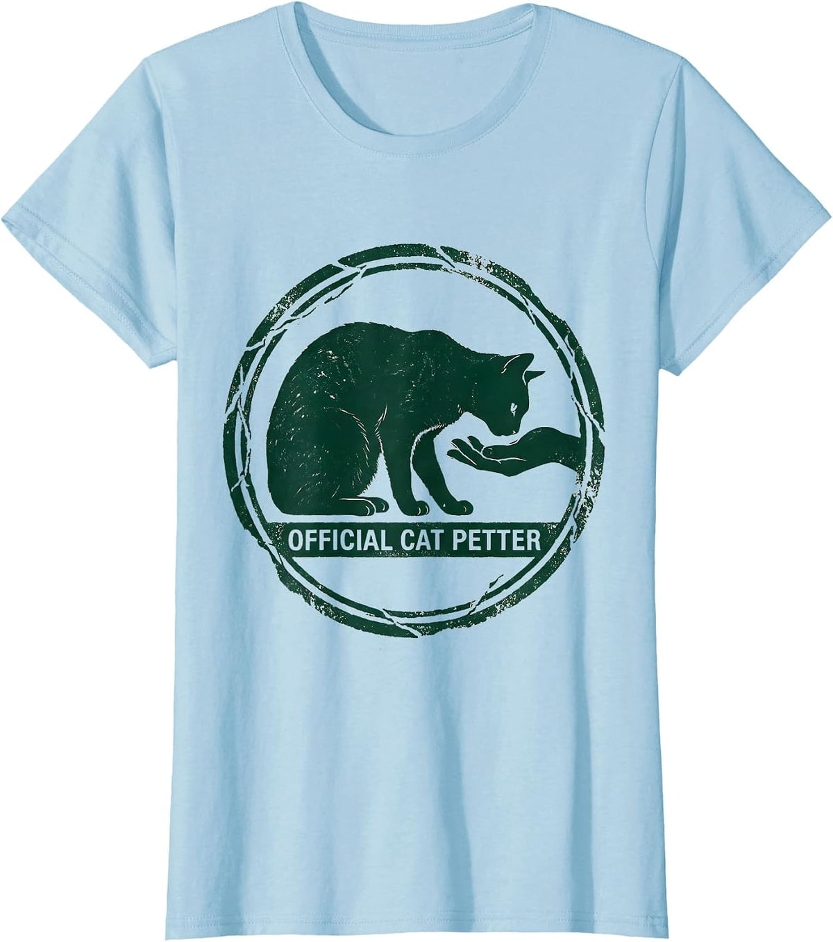 Women's Official Cat Petter Rubber Stamp Funny Cat Lover Gift T-Shirt - Baby Blue
