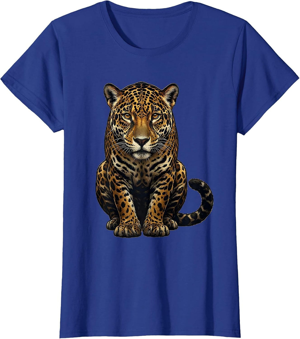 Women's Jaguar Big Cat Animal Lover Classic Car Enthusiast T-Shirt - Royal Blue