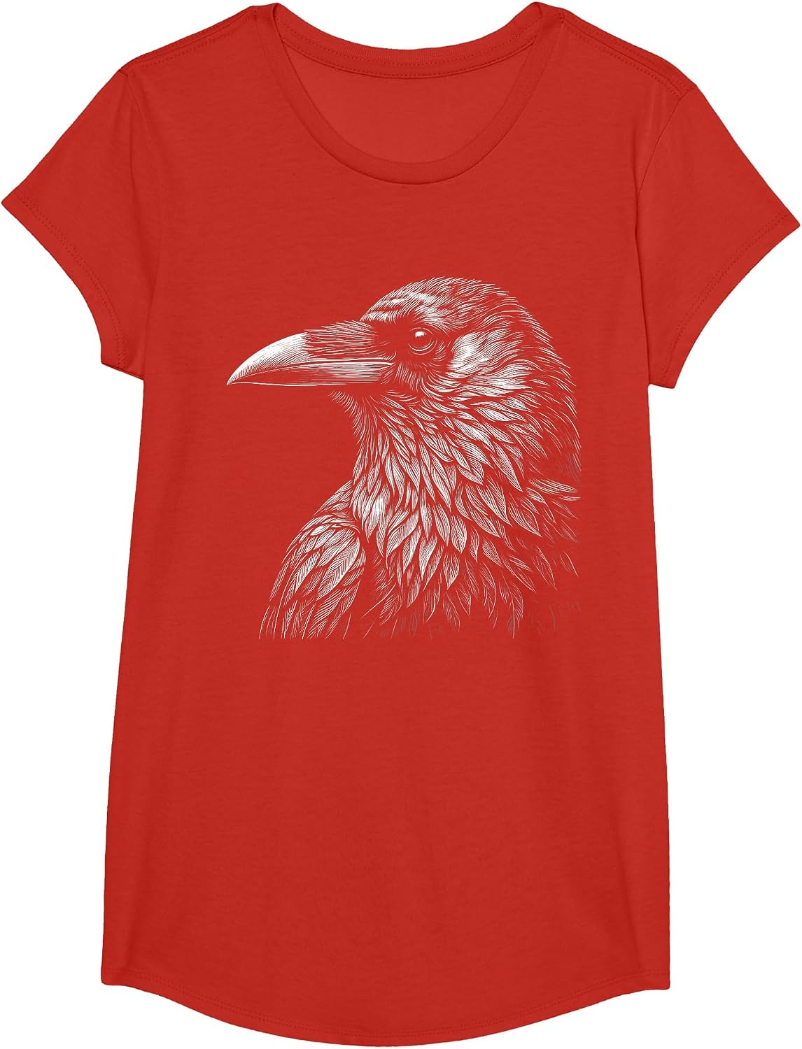 Black Crow Raven Beautiful Raven Bird T-Shirt - Girls Red