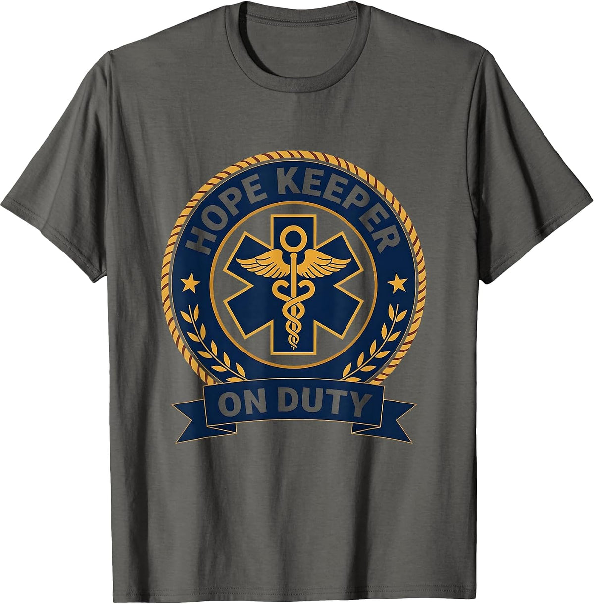 Hope Keeper On Duty Oncology Nurse Design T-Shirt - Asphalt Grey