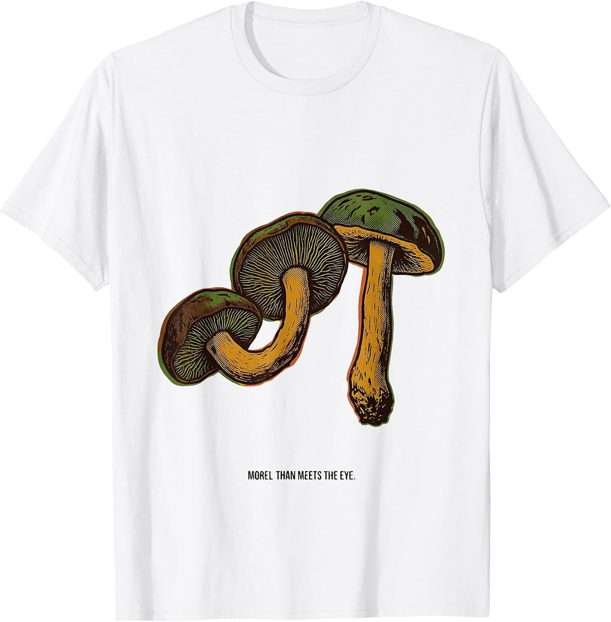 Men's Morel Than Meets The Eye Whimsical Mushroom Foraging T-Shirt - White