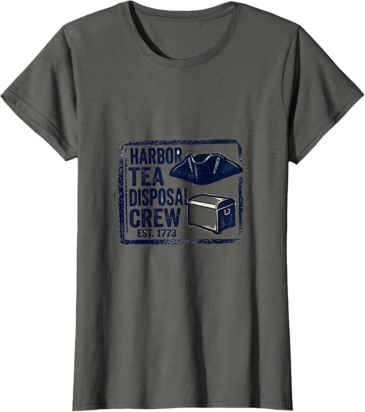 Women's Harbor Tea Disposal Crew Est. 1773 Funny History Teacher 4th T-Shirt - Asphalt Grey
