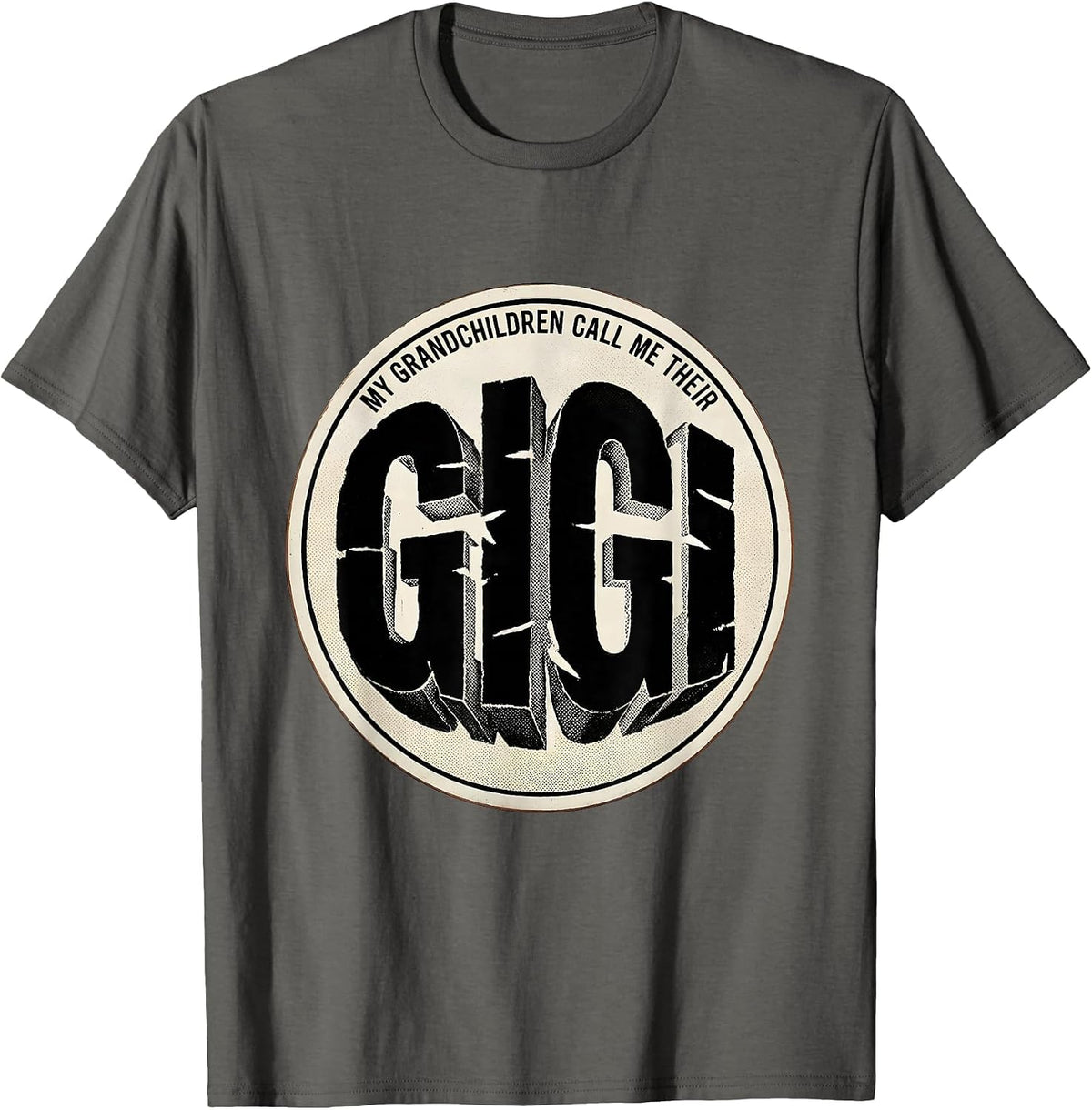 Men's My Grandchildren Call Me Their Gigi Funny Grandma Gift T-Shirt - Asphalt Grey