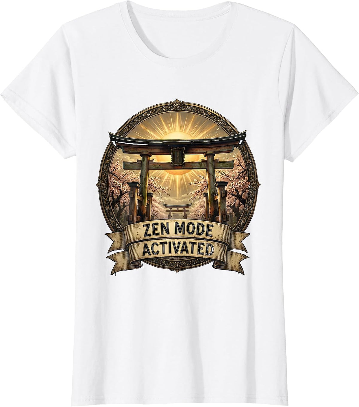 Zen Mode Activated Japanese Inspired Design T-Shirt - White