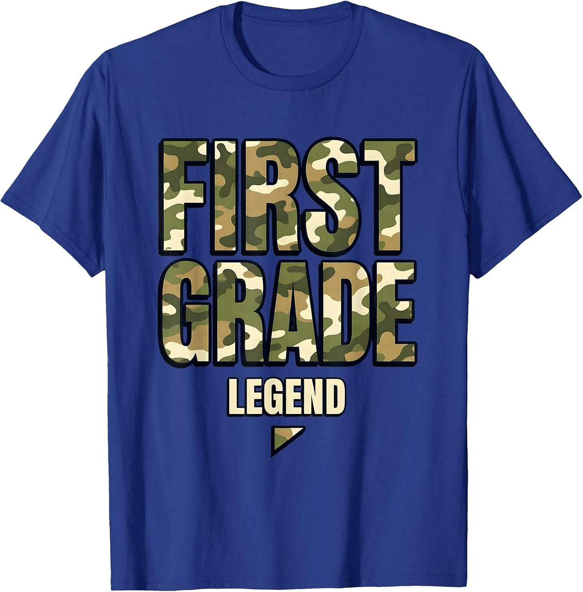 First Grade Legend Camo Back To School Boys Teachers First T-Shirt - Royal Blue