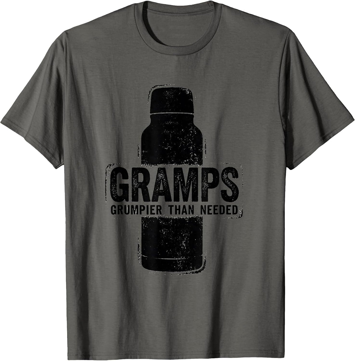 Men's Gramps — Grumpier Than Needed Funny Grumpy Grandpa Christmas T-Shirt - Asphalt Grey