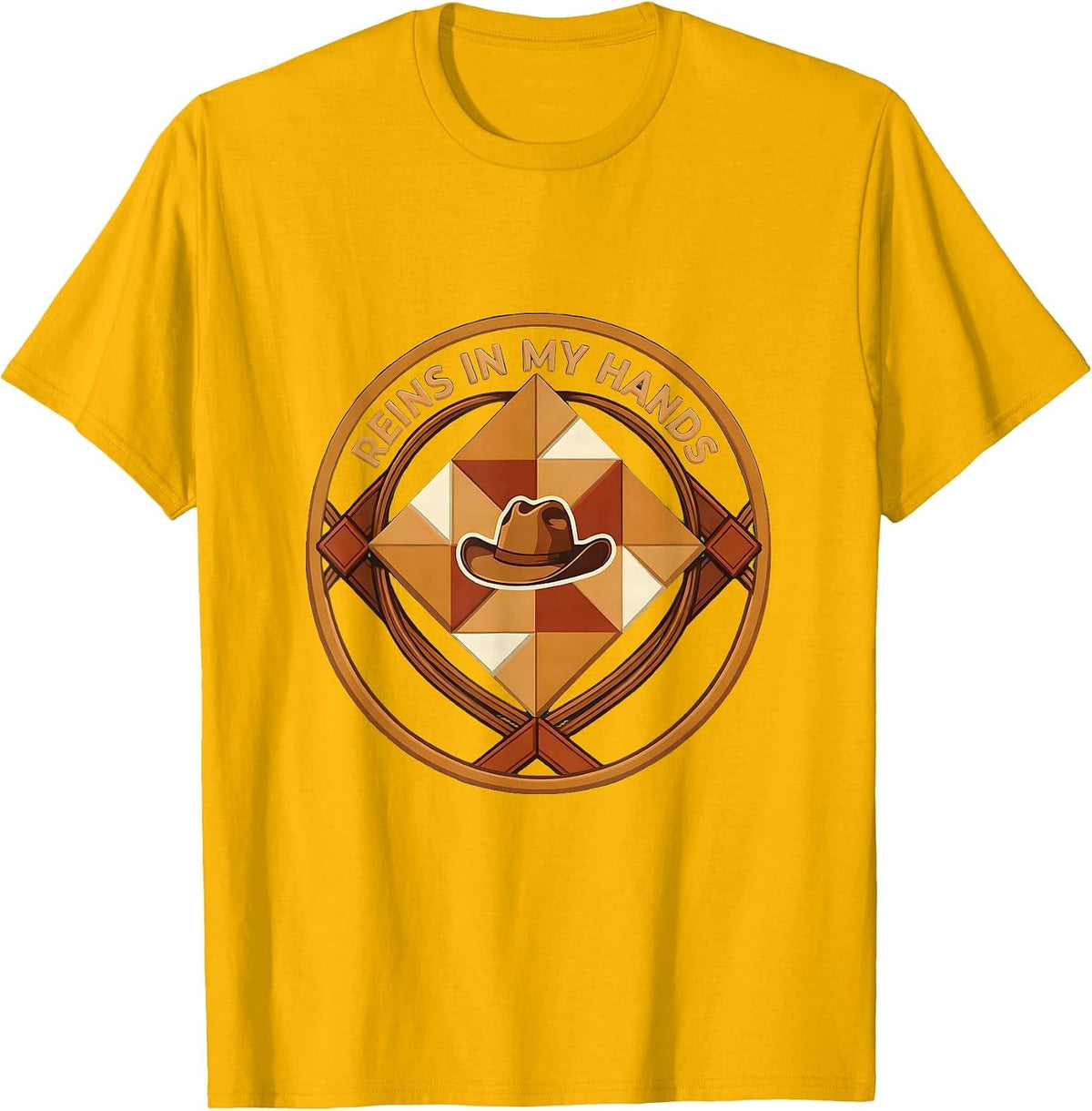 Reins In My Hands Cowgirl Western Design T-Shirt - Golden Yellow