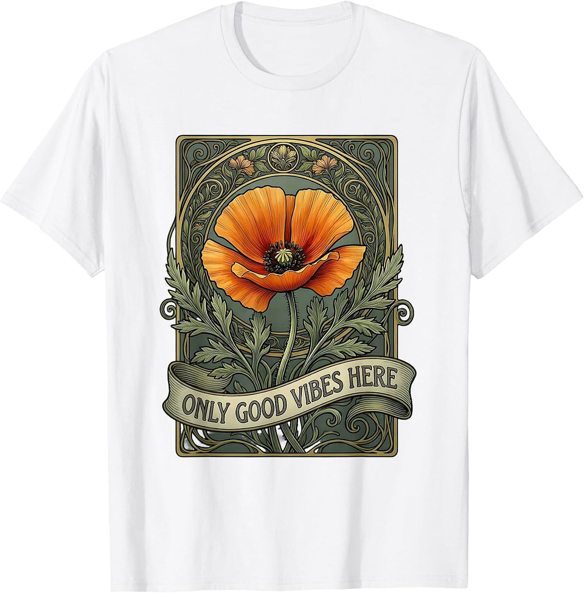 Only Good Vibes Here California Design T-Shirt - White
