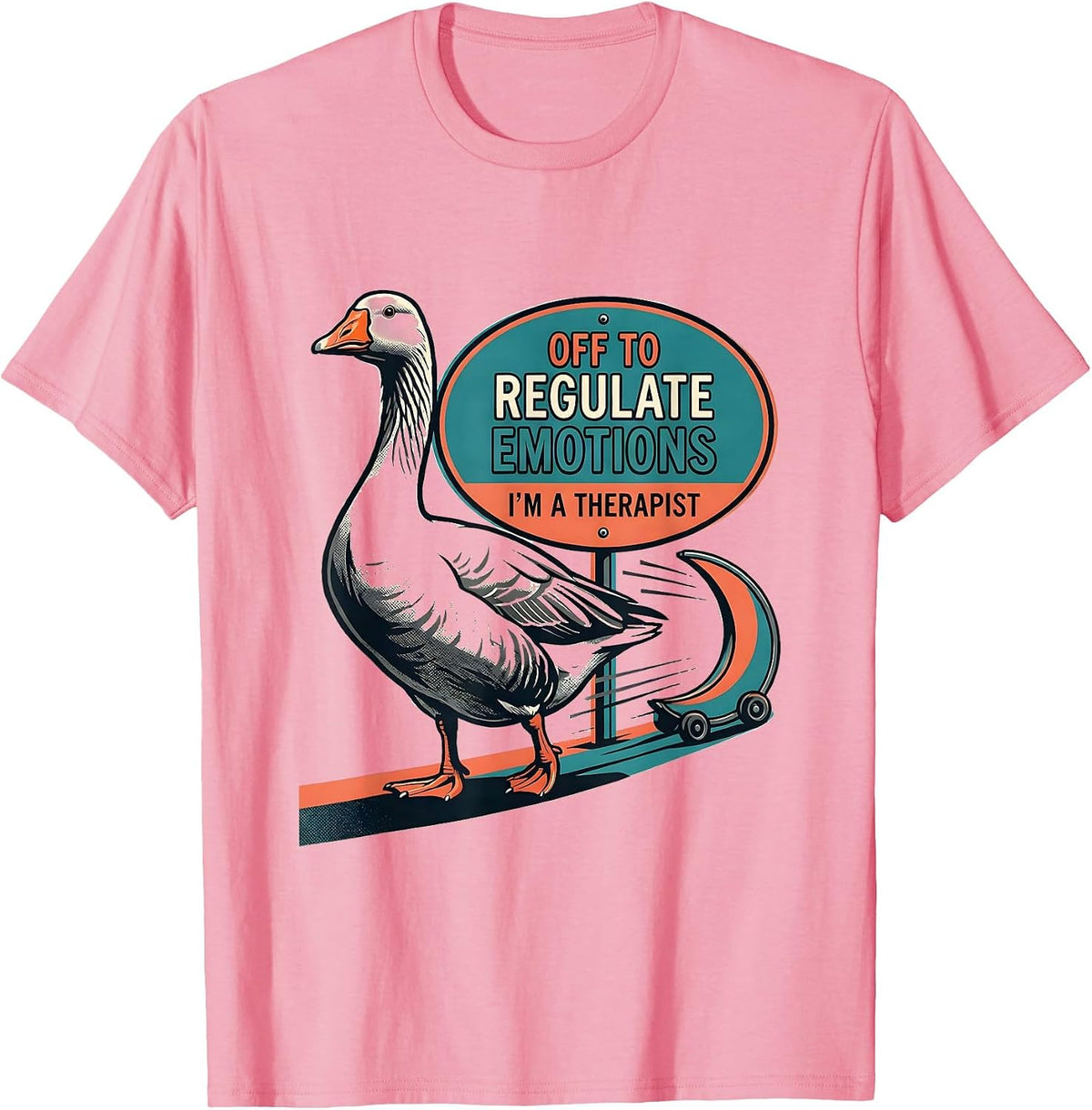 Men's Off To Regulate Emotions — I’m A Therapist Funny T-Shirt - Pink